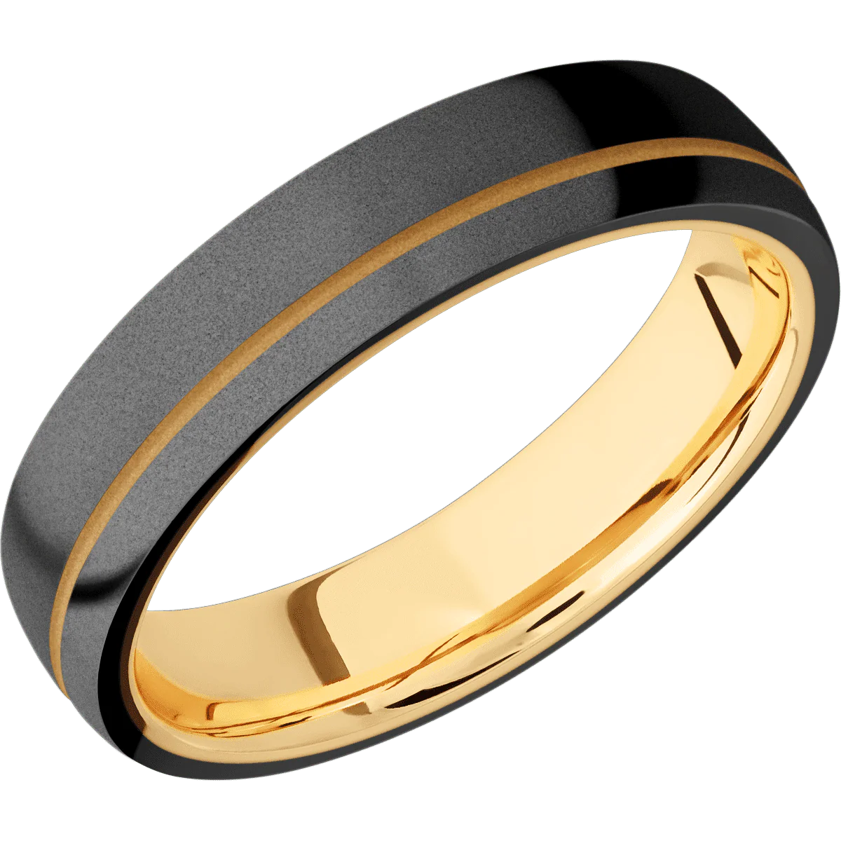 Zirconium + Bead , Bead Finish + 18K Yellow Gold - Image 2
