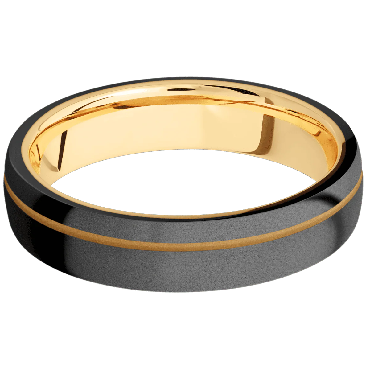 Zirconium + Bead , Bead Finish + 18K Yellow Gold - Image 3