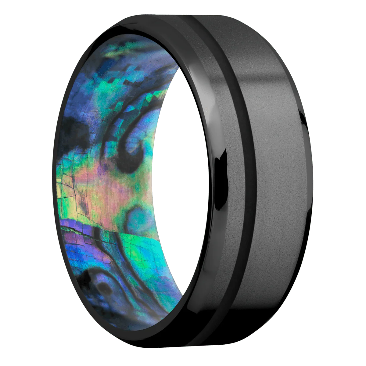 Zirconium + Bead , Bead Finish + Abalone