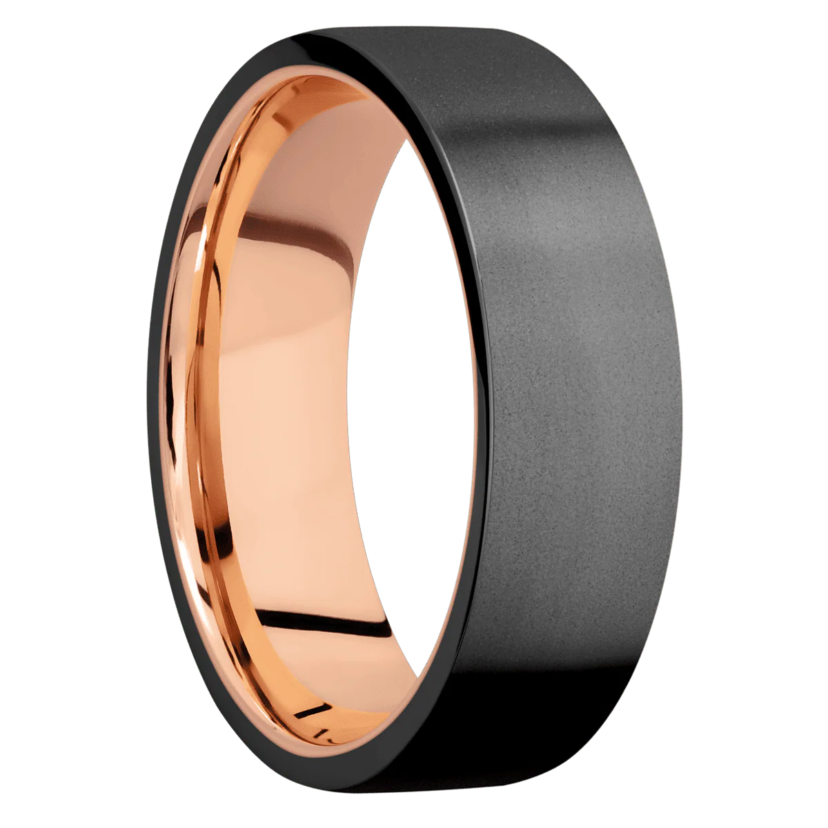 Zirconium + Bead Finish + 10K Rose Gold