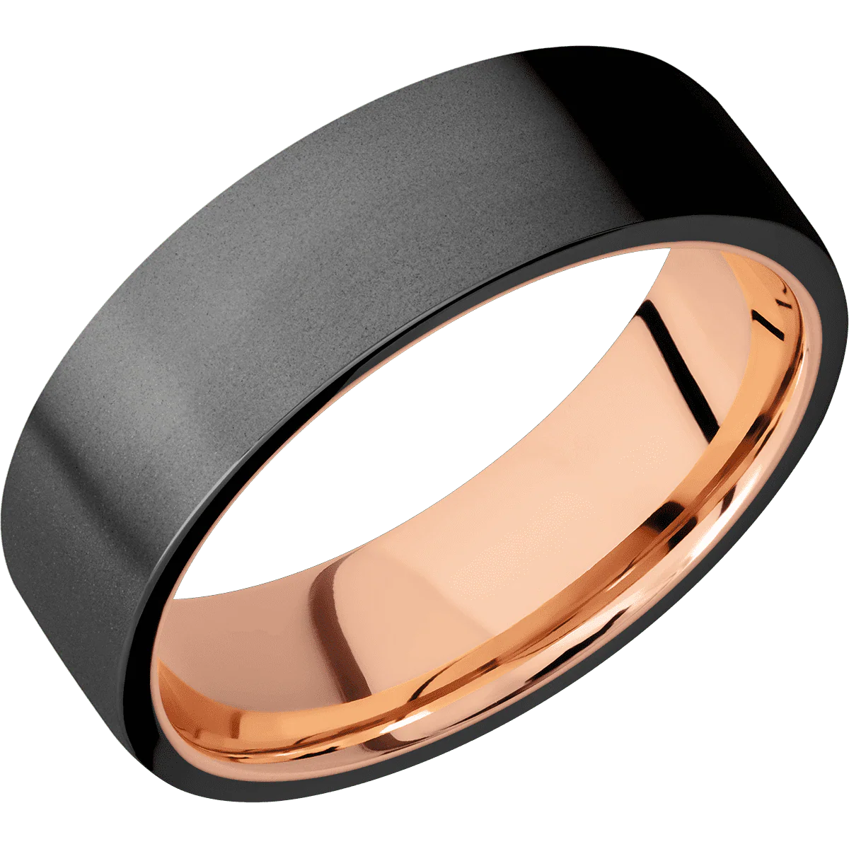 Zirconium + Bead Finish + 10K Rose Gold - Image 2