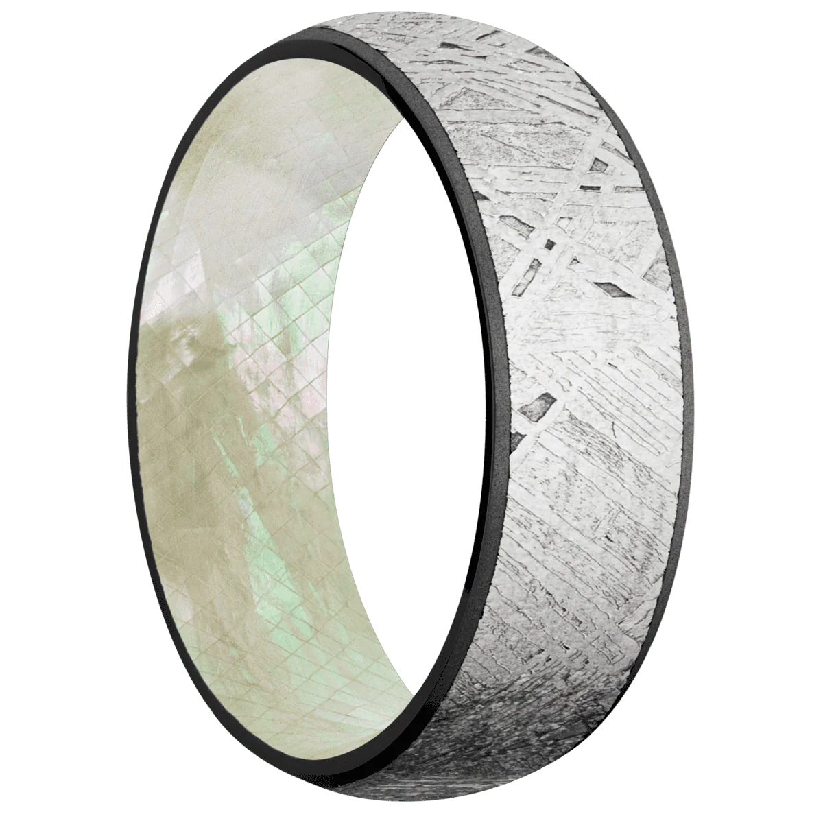 Zirconium + Bead Finish + Freshwater Mother of Pearl