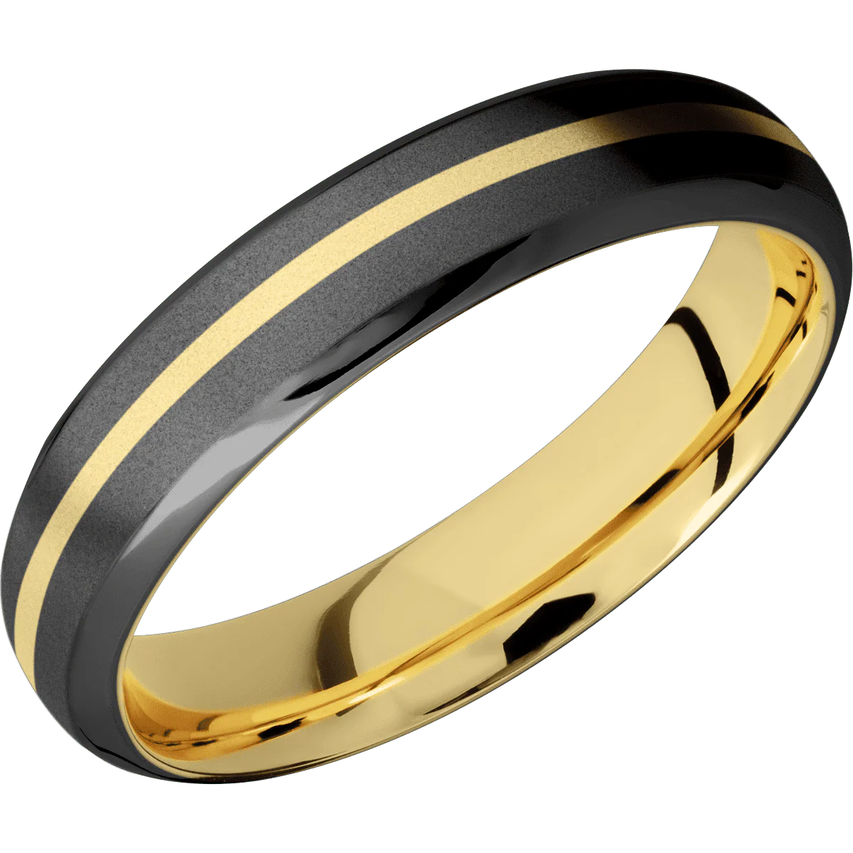 Zirconium + Bead , Polish Finish + 14K Yellow Gold - Image 2