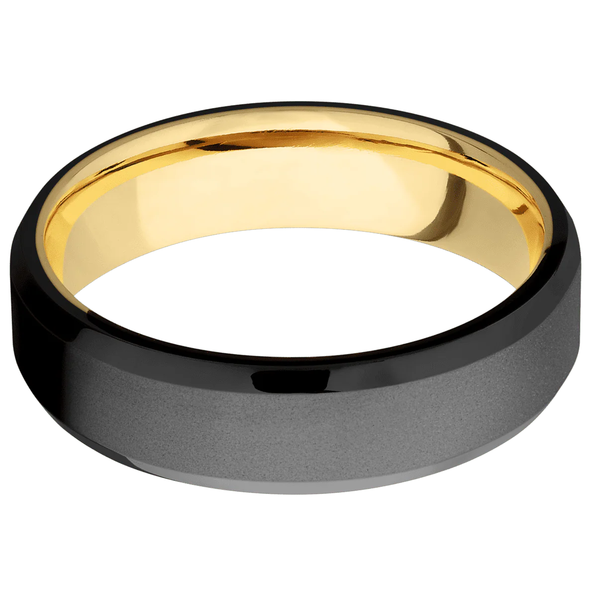 Zirconium + Bead , Polish Finish + 18K Yellow Gold - Image 3