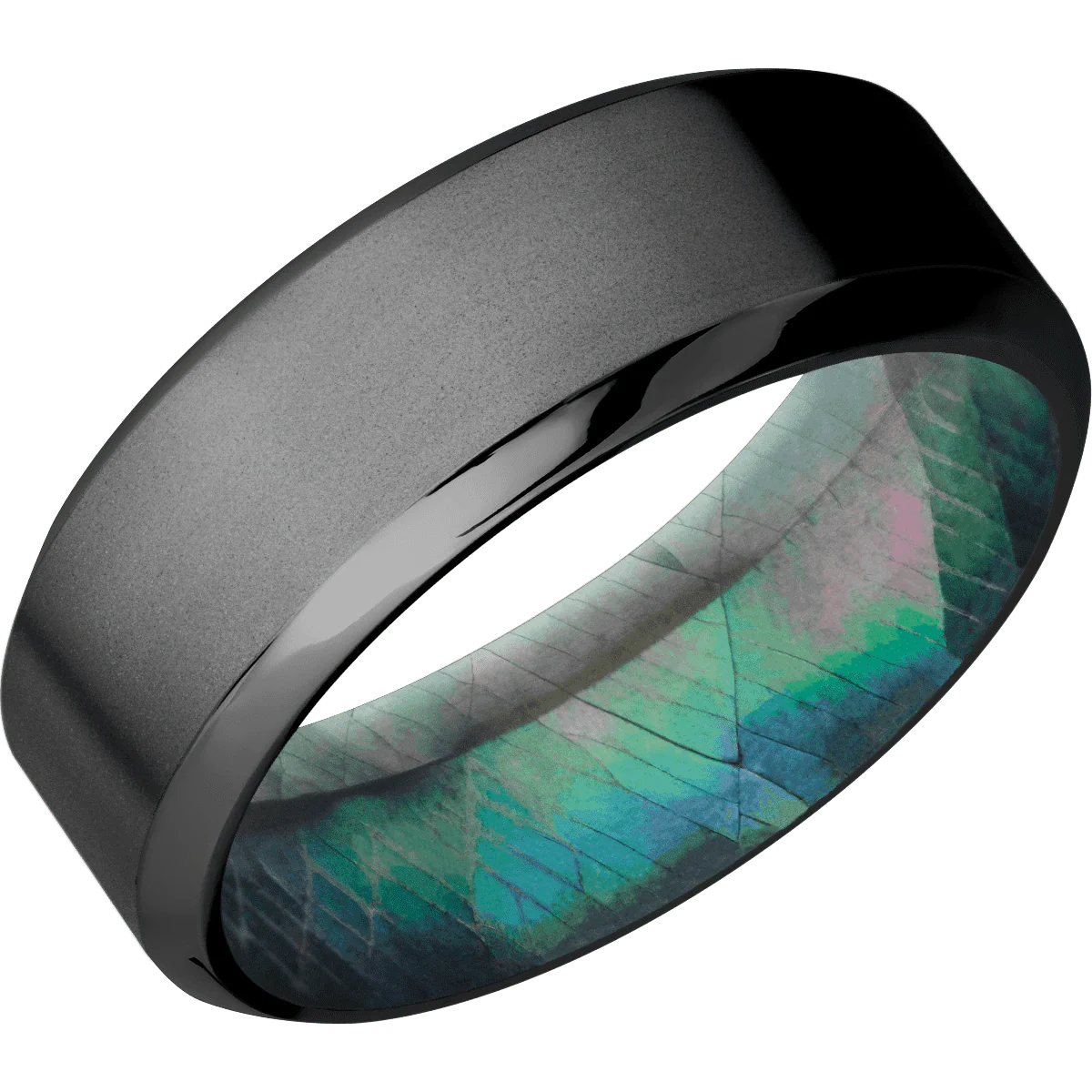 Zirconium + Bead , Polish Finish + Black Mother of Pearl - Image 2