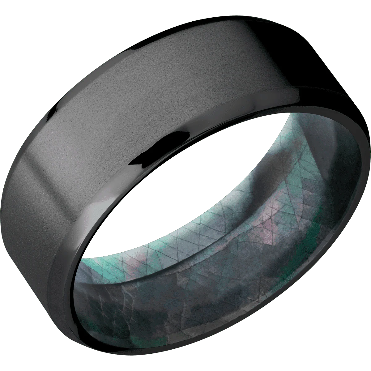 Zirconium + Bead , Polish Finish + Black Mother of Pearl - Image 2