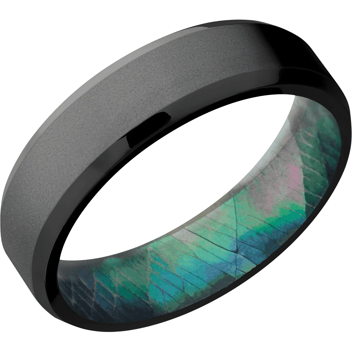 Zirconium + Bead , Polish Finish + Black Mother of Pearl - Image 2