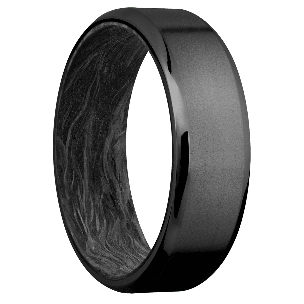 Zirconium + Bead , Polish Finish + Forged Carbon Fiber