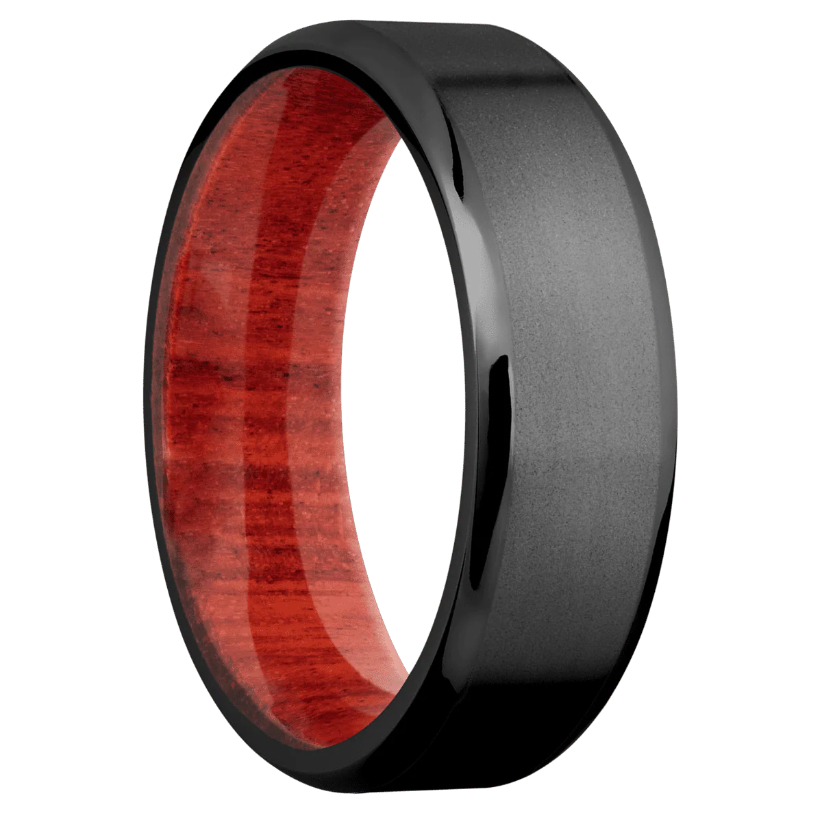 Zirconium + Bead , Polish Finish + Red Heart