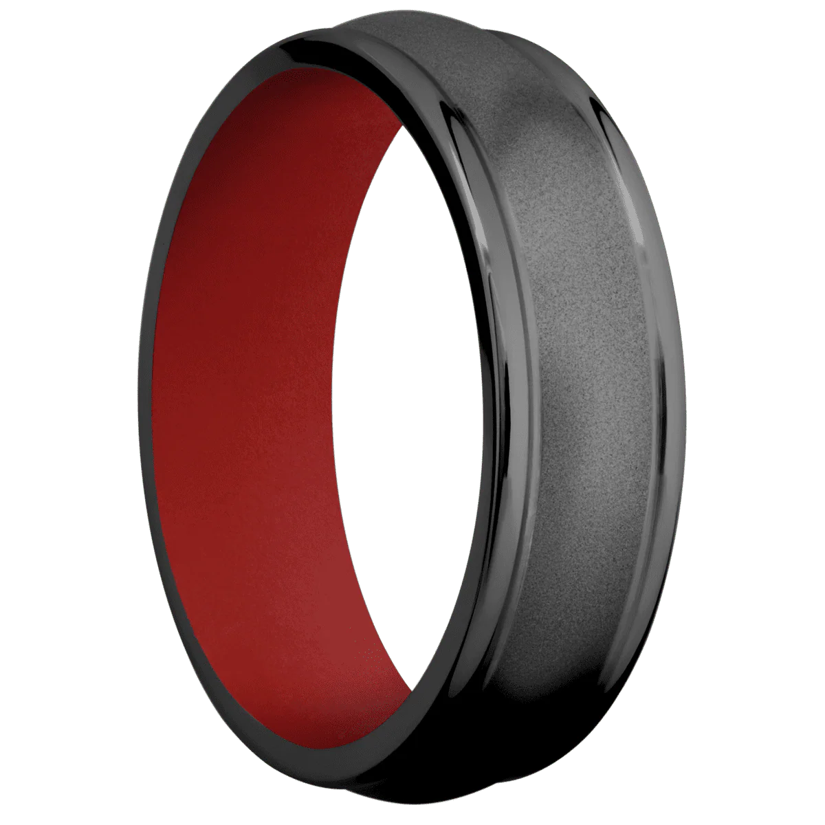 Zirconium + Bead , Polish Finish + USMC Red