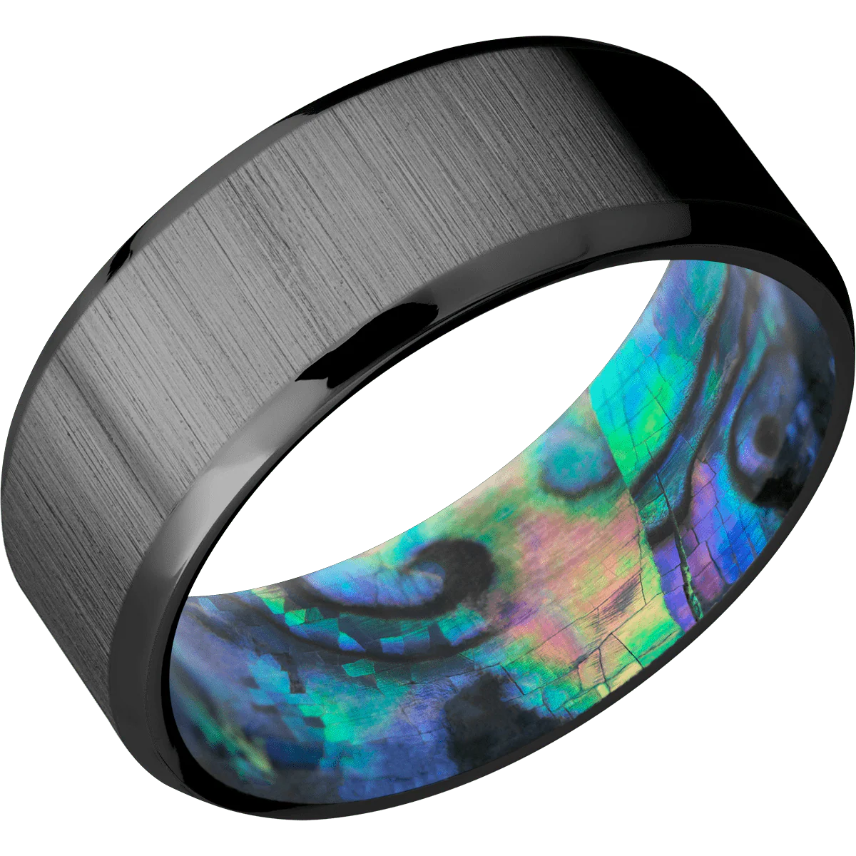 Zirconium + Crosssatinblack , Polish Finish + Abalone - Image 2