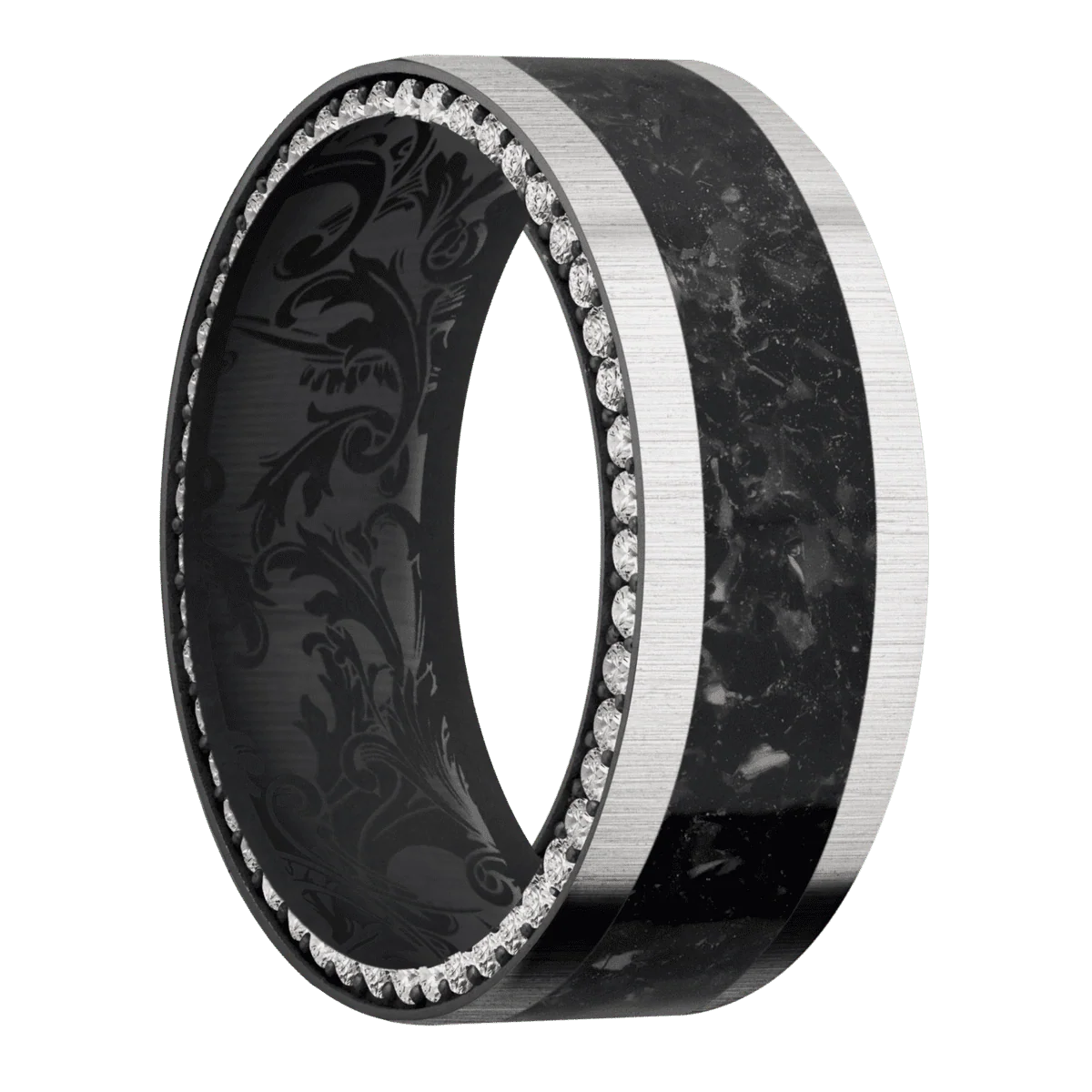Zirconium + Crosssatinsilver Finish + Black
