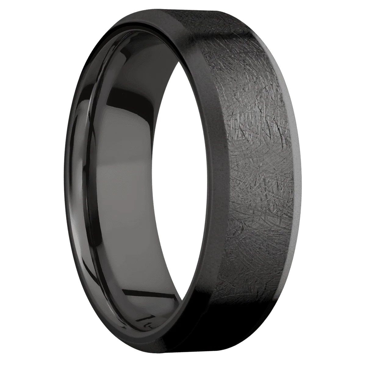 Zirconium + Distressed , Bead Finish + Tantalum Noir