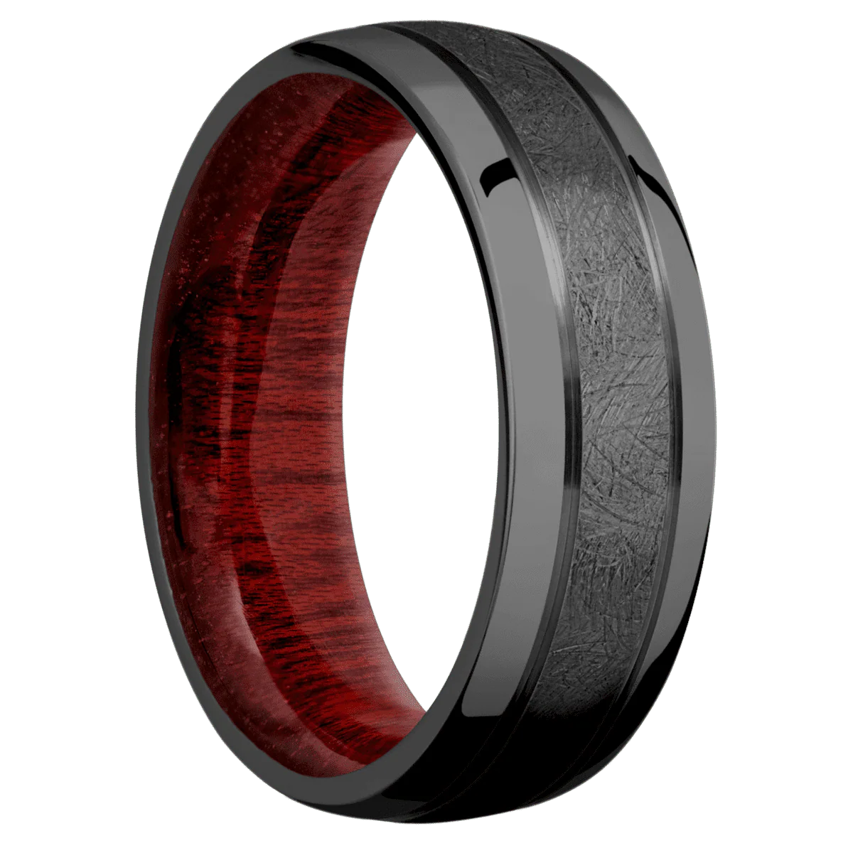 Zirconium + Distressed , Polish Finish + Blood Wood
