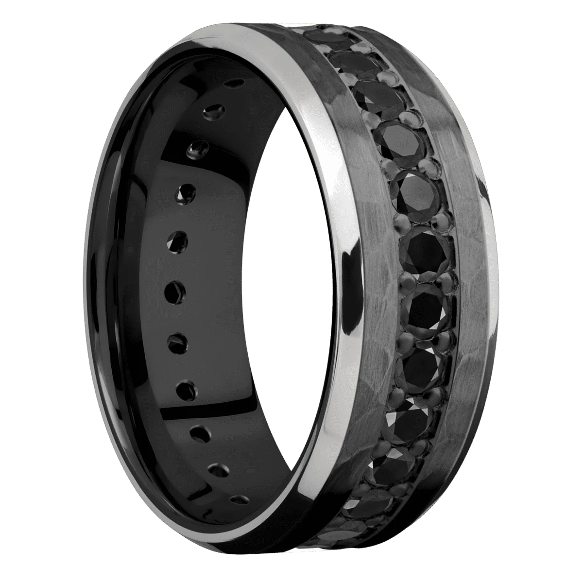 Zirconium + Hammer , Bead Finish