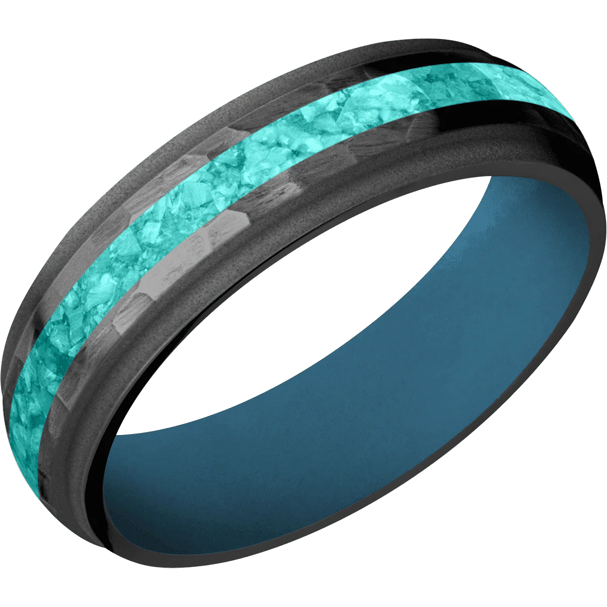 Zirconium + Hammer , Bead Finish + Royal Blue - Image 2