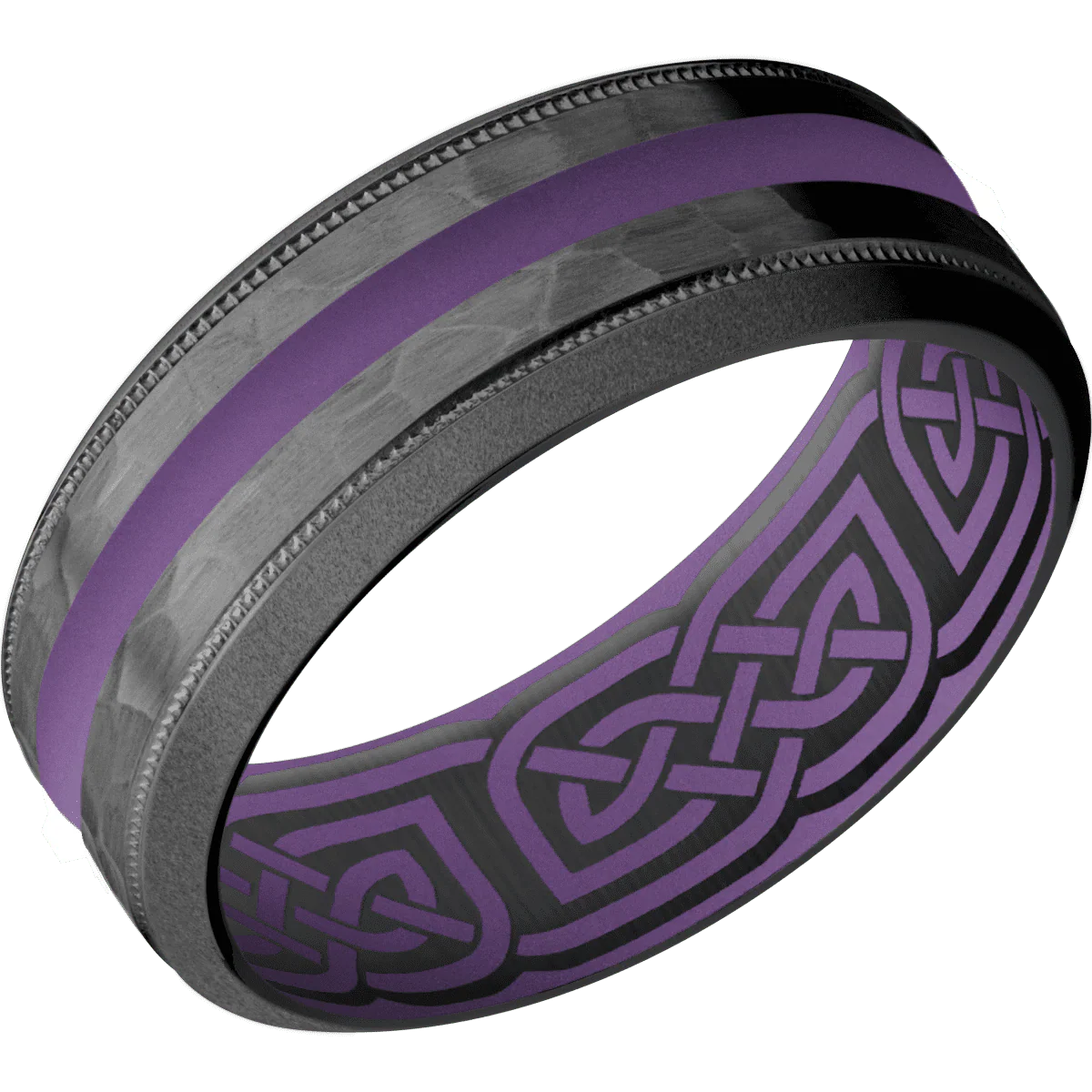 Zirconium + Hammer , Bead Finish + Wild Purple - Image 2