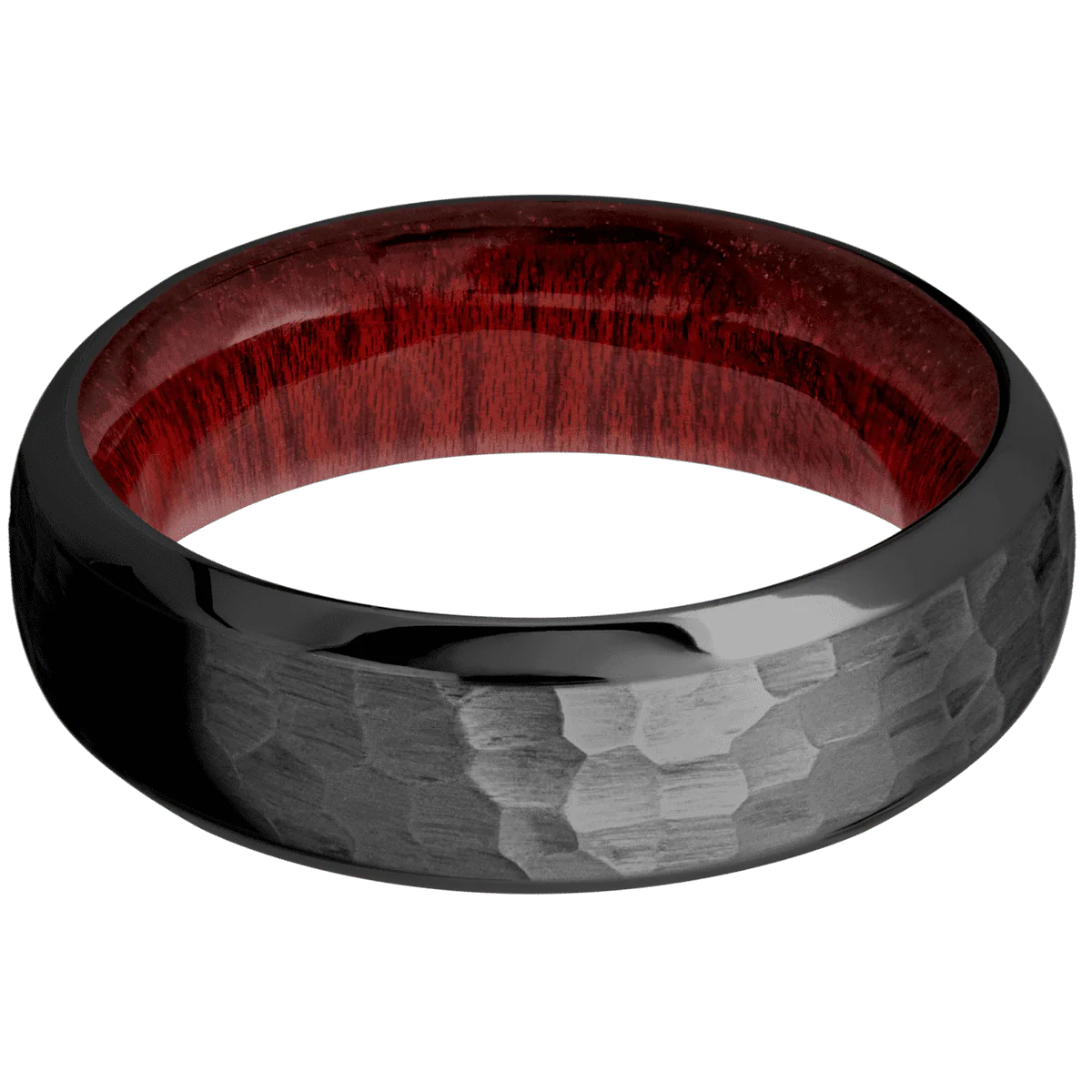 Zirconium + Hammer , Polish Finish + Blood Wood - Image 3