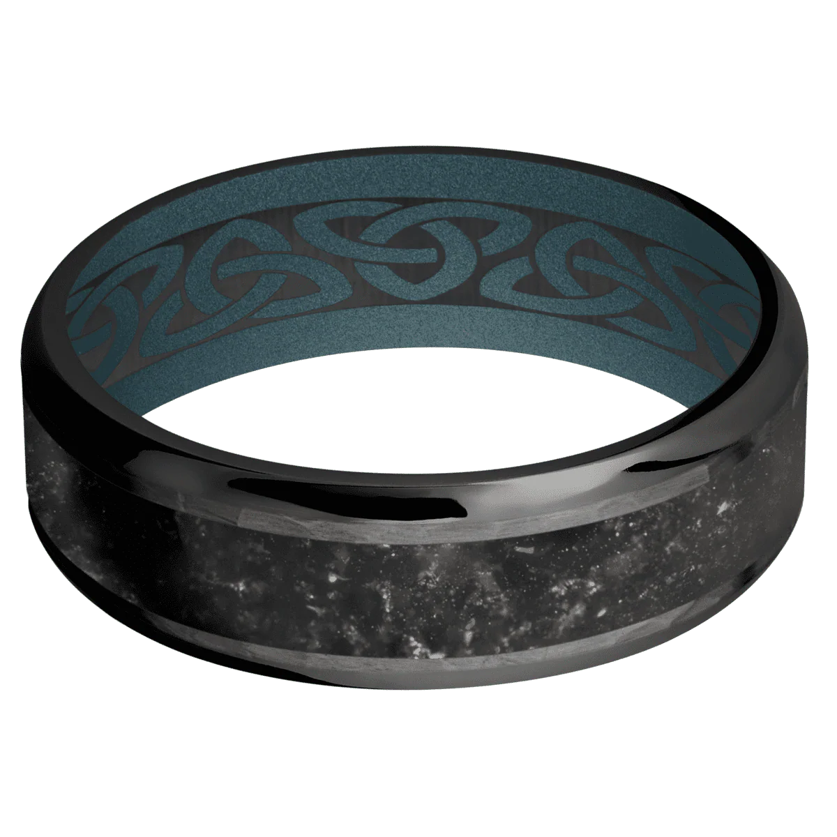 Zirconium + Hammer , Polish Finish + Blue Titanium - Image 3