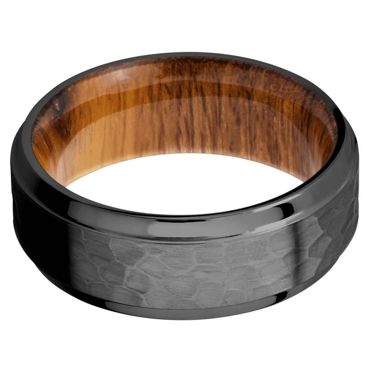 Zirconium + Hammer , Polish Finish + Desert Iron Wood - Image 3