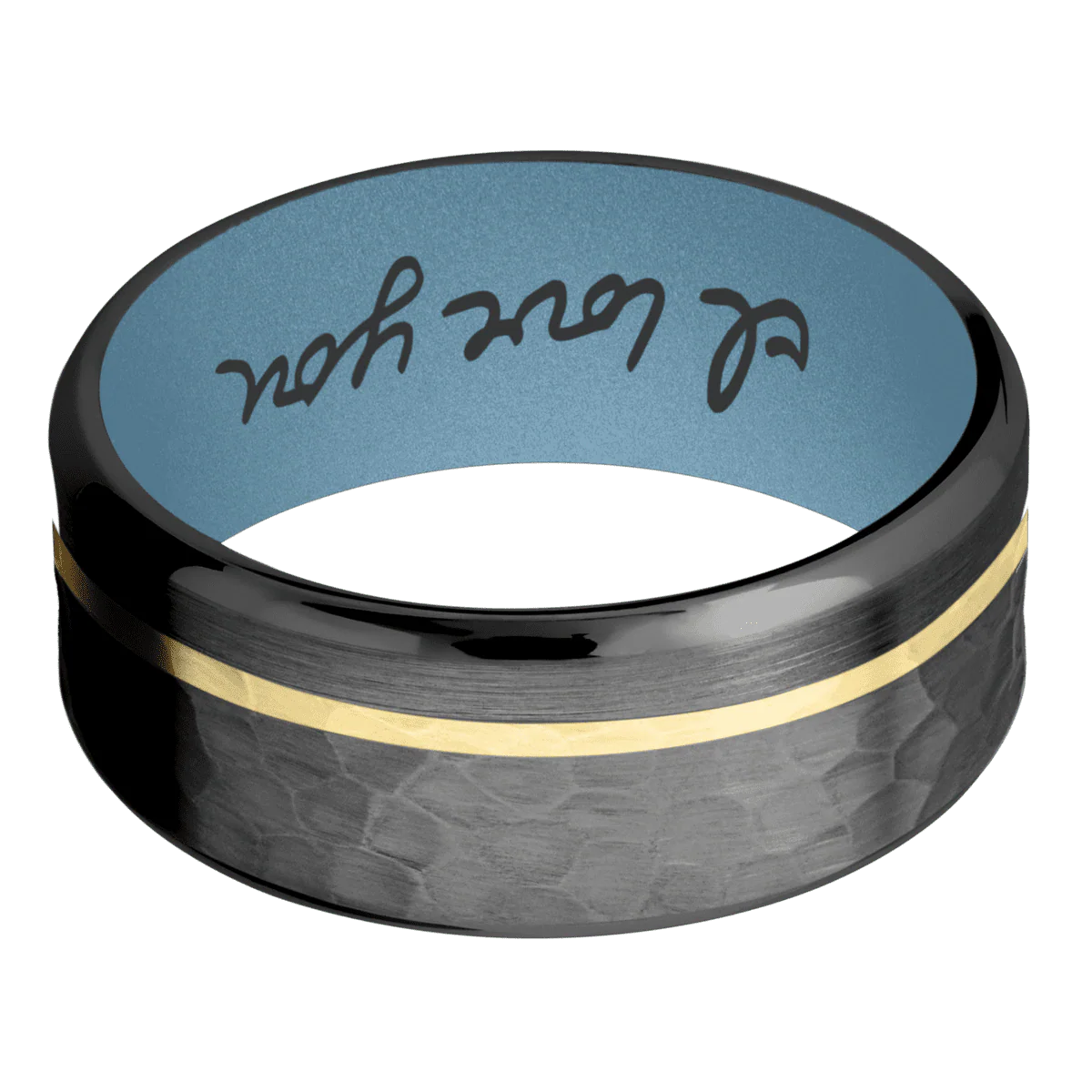 Zirconium + Hammer , Polish Finish + Polar Blue - Image 3
