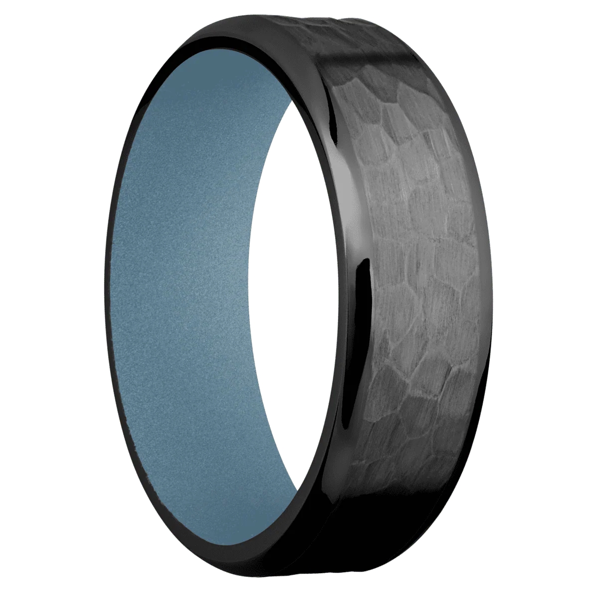 Zirconium + Hammer , Polish Finish + Polar Blue