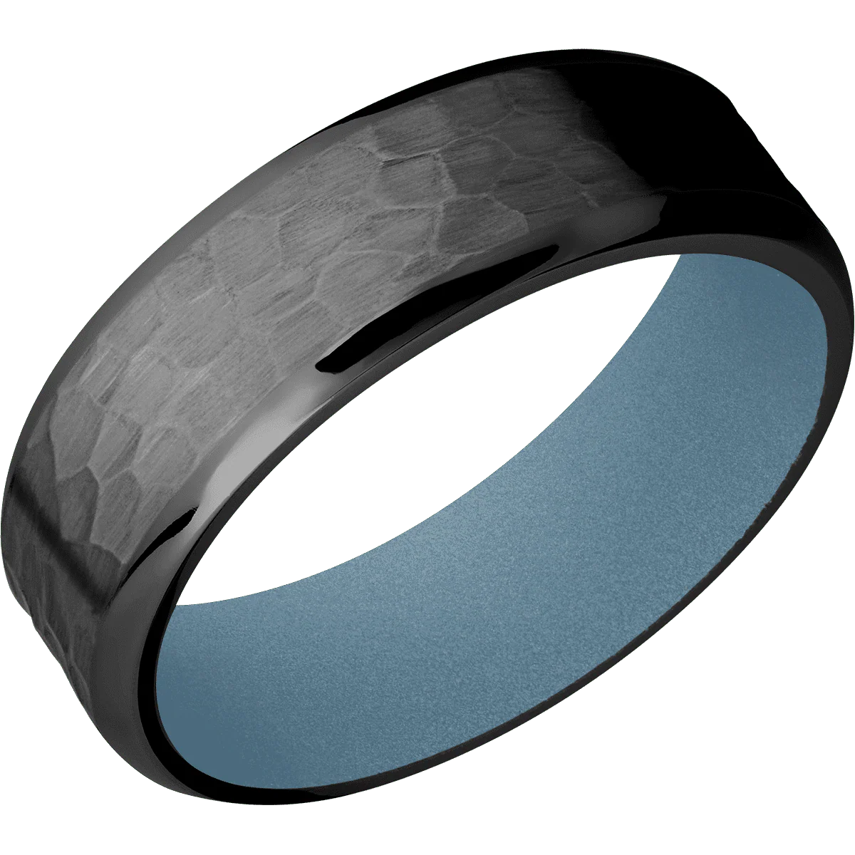 Zirconium + Hammer , Polish Finish + Polar Blue - Image 2