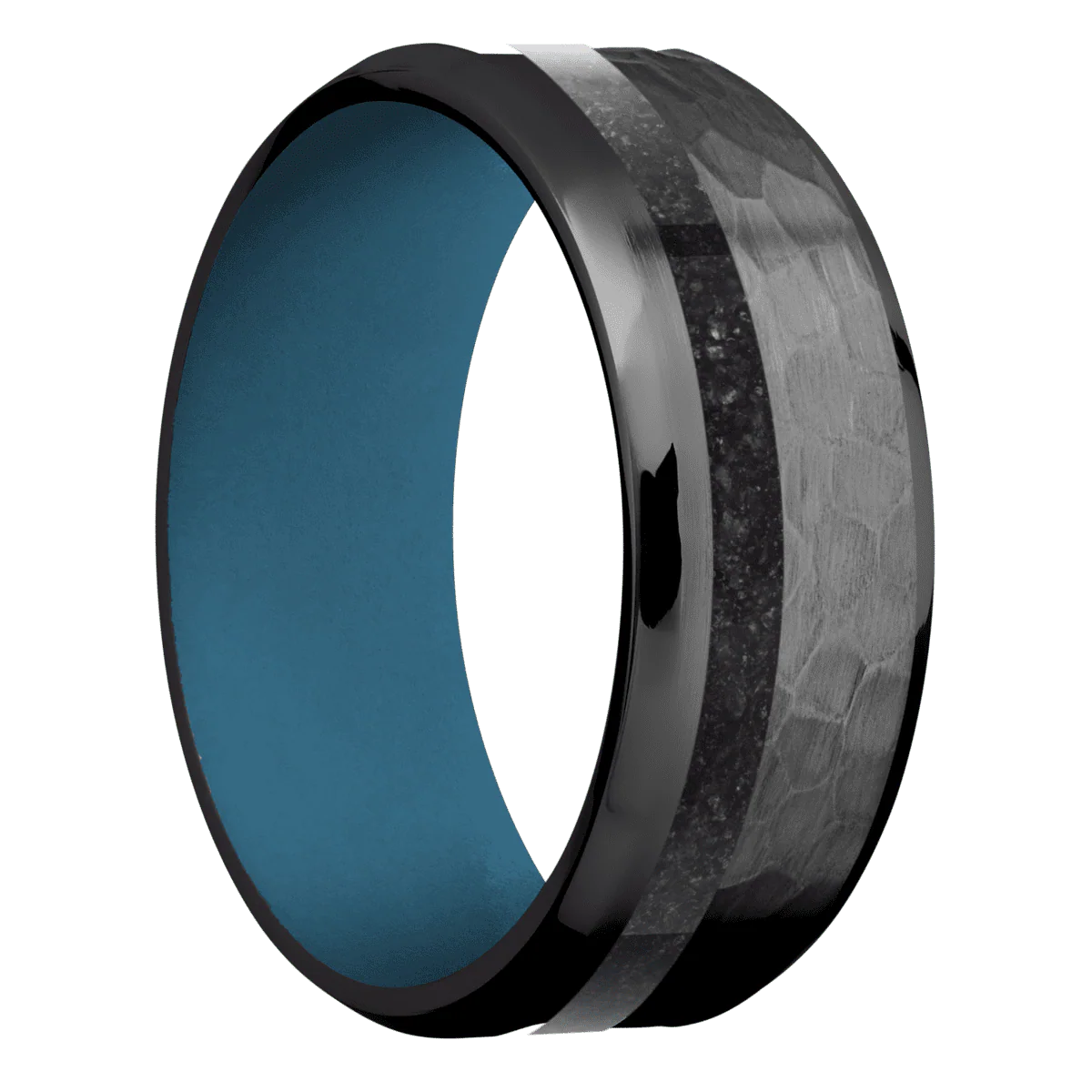 Zirconium + Hammer , Polish Finish + Royal Blue