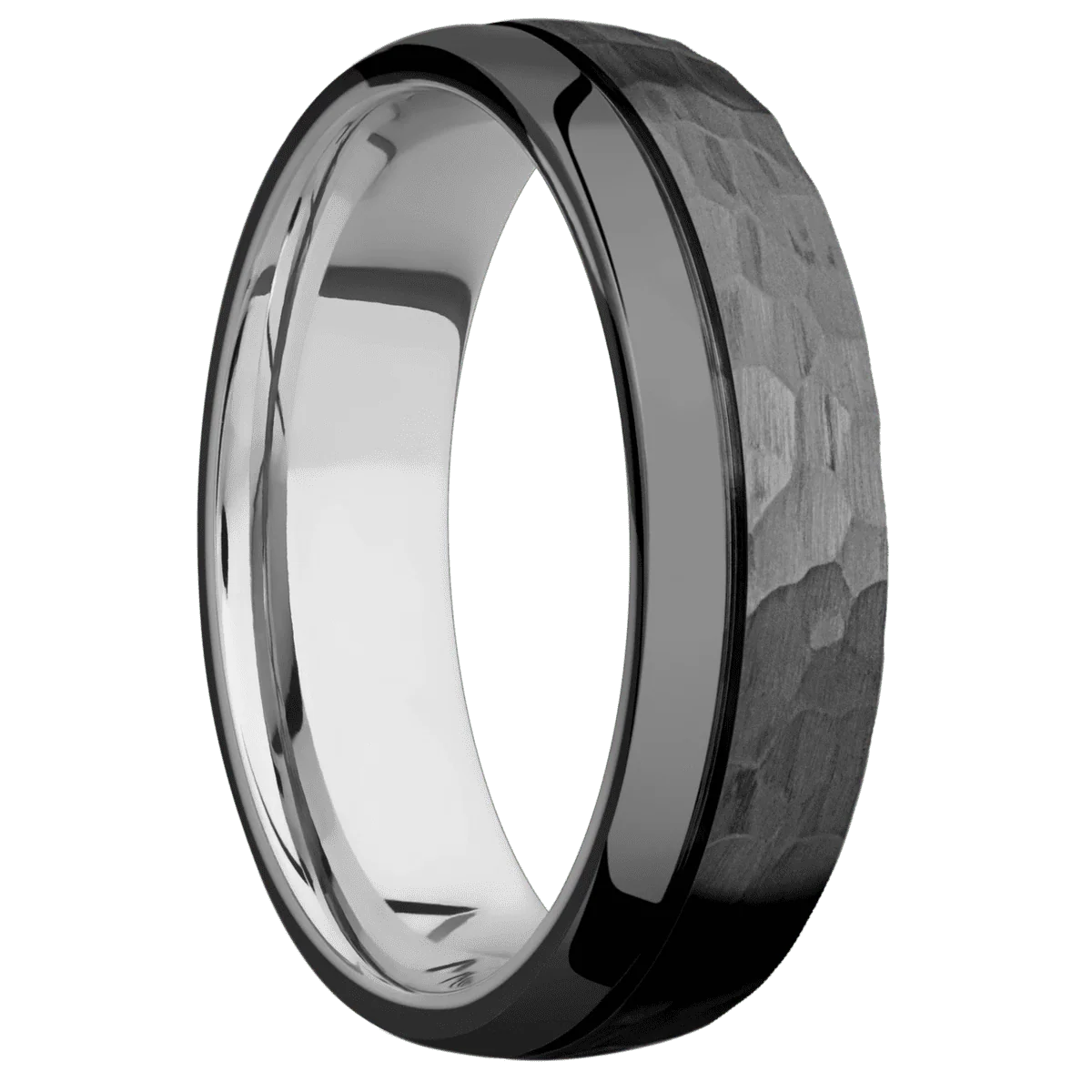 Zirconium + Hammer , Polish Finish + Titanium