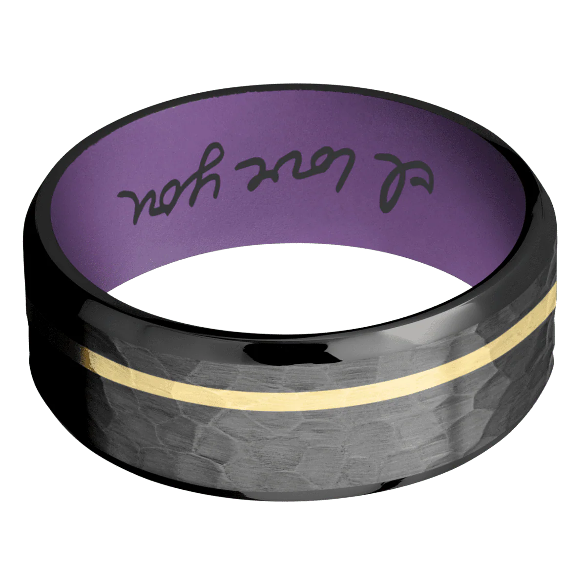 Zirconium + Hammer , Polish Finish + Wild Purple - Image 3