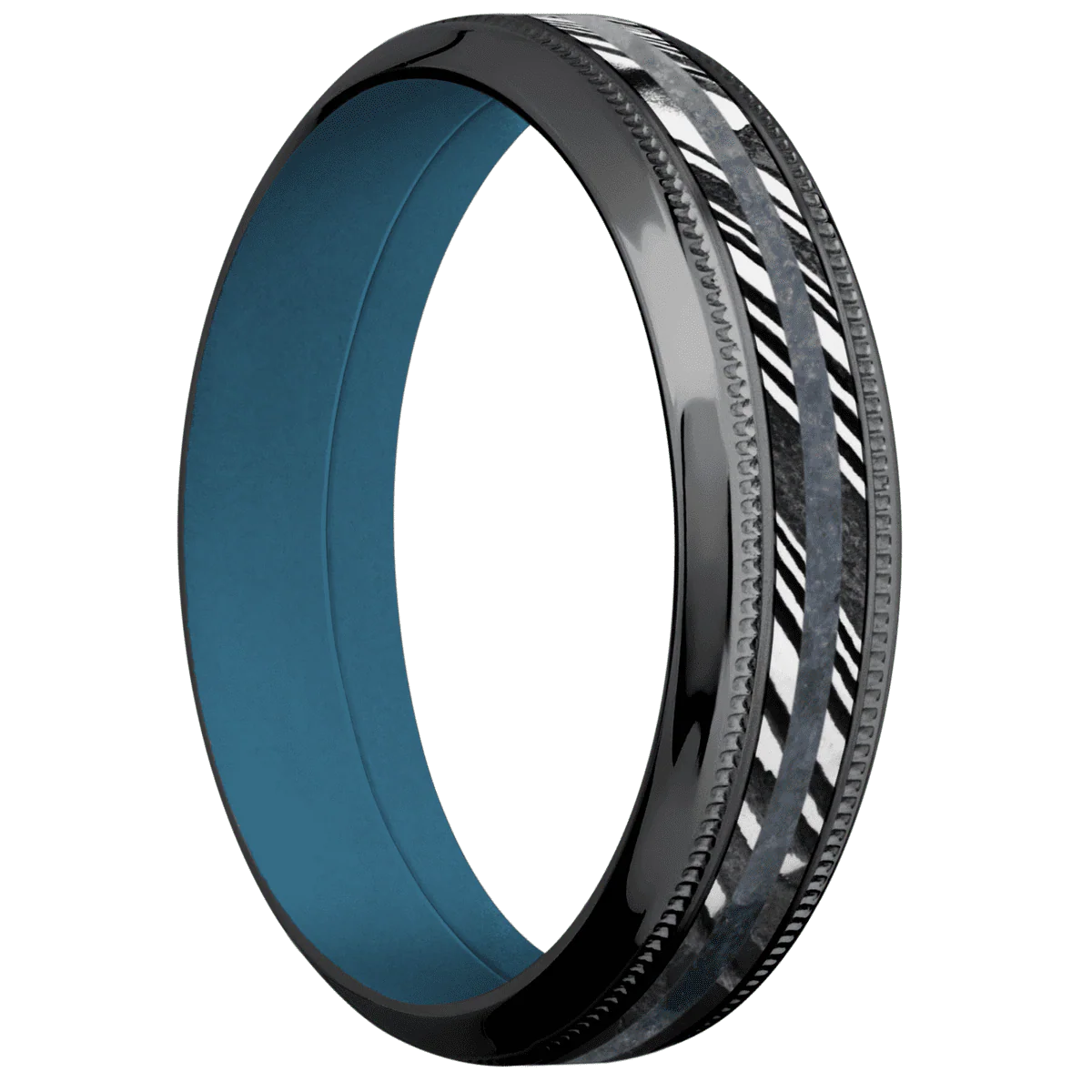 Zirconium + Machine , Polish Finish + Royal Blue