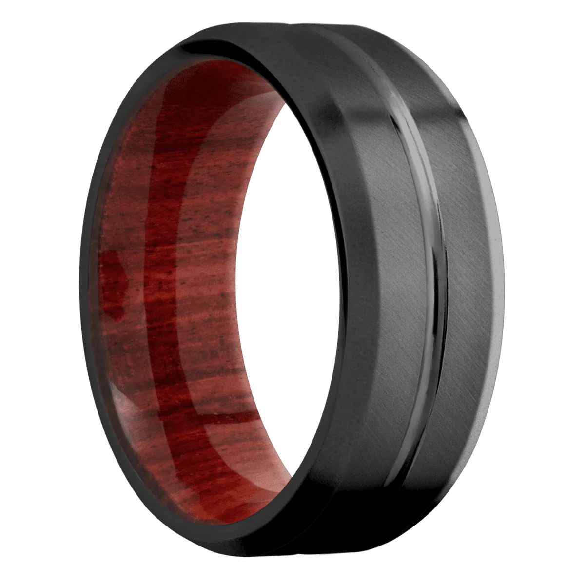 Zirconium + Polish , Anglesatin Finish + Red Heart