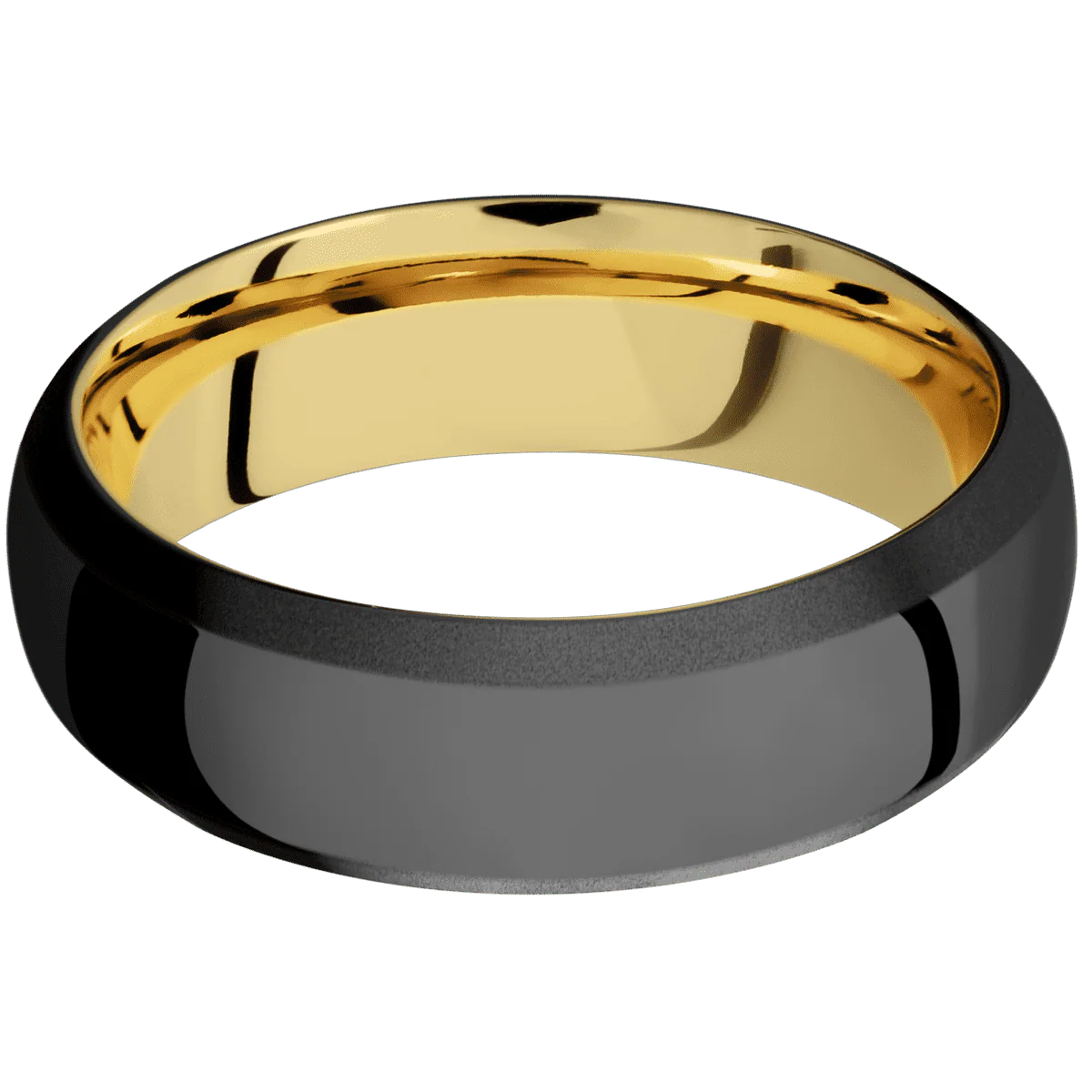 Zirconium + Polish , Bead Finish + 14K Yellow Gold - Image 3