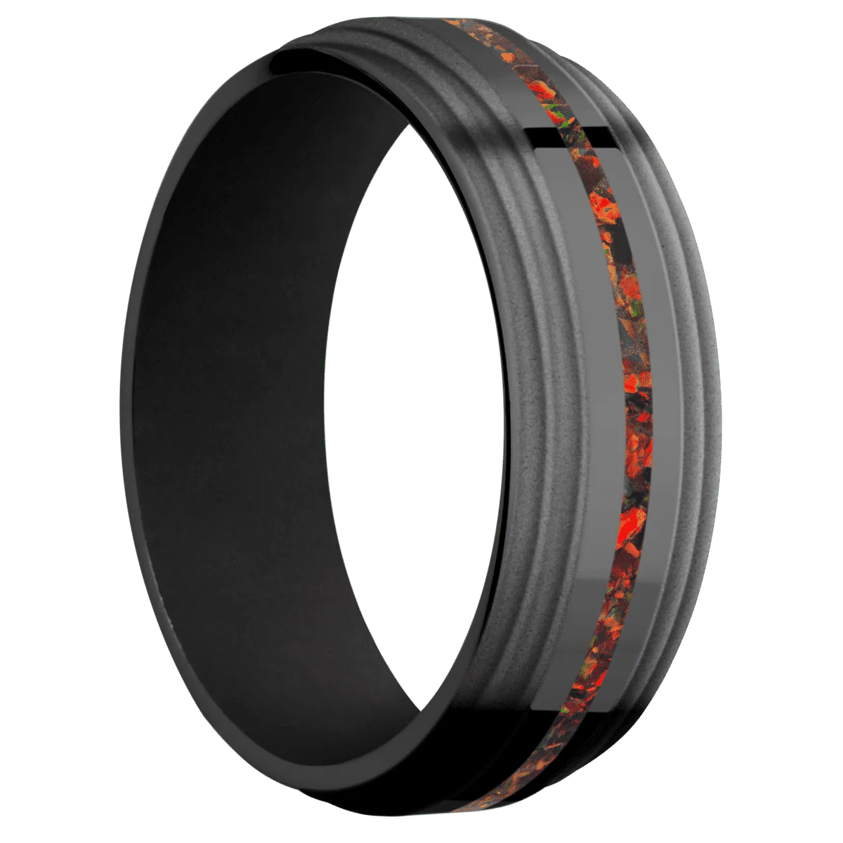 Zirconium + Polish , Bead Finish + Black