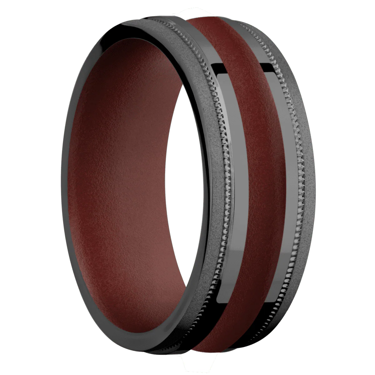 Zirconium + Polish , Bead Finish + Crimson