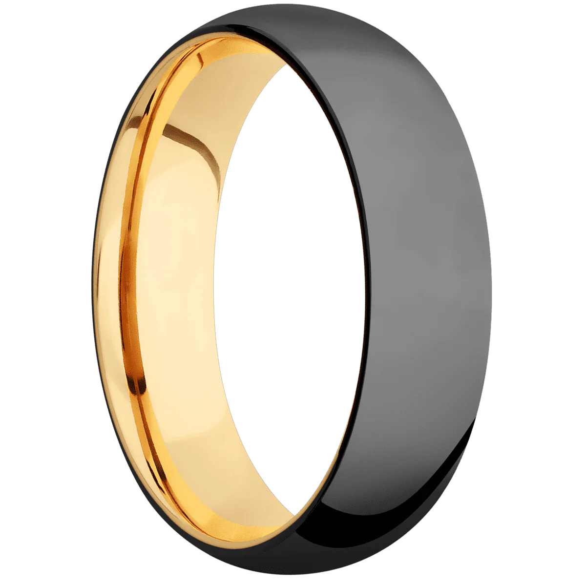 Zirconium + Polish Finish + 10K Yellow Gold