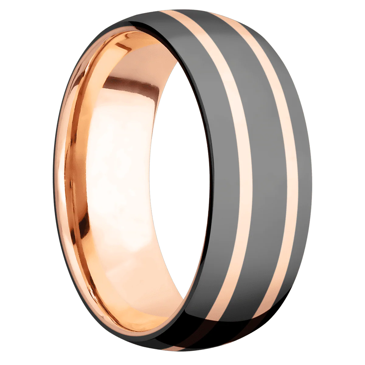 Zirconium + Polish Finish + 14K Rose Gold