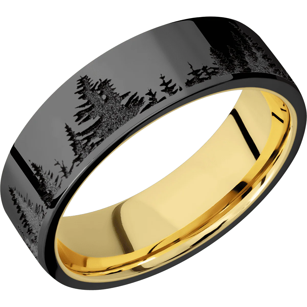 Zirconium + Polish Finish + 14K Yellow Gold - Image 2