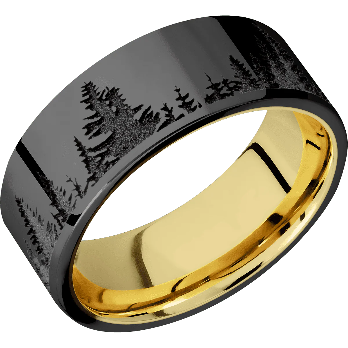 Zirconium + Polish Finish + 14K Yellow Gold - Image 2