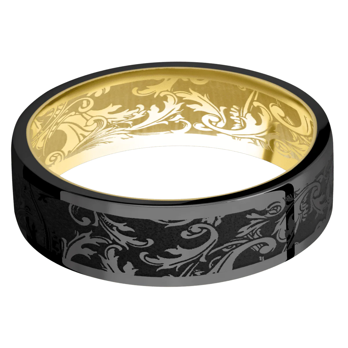 Zirconium + Polish Finish + 14K Yellow Gold - Image 3