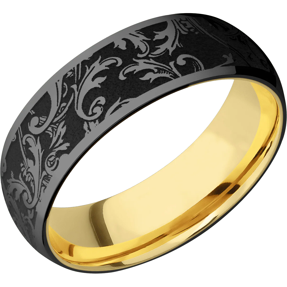 Zirconium + Polish Finish + 14K Yellow Gold - Image 2