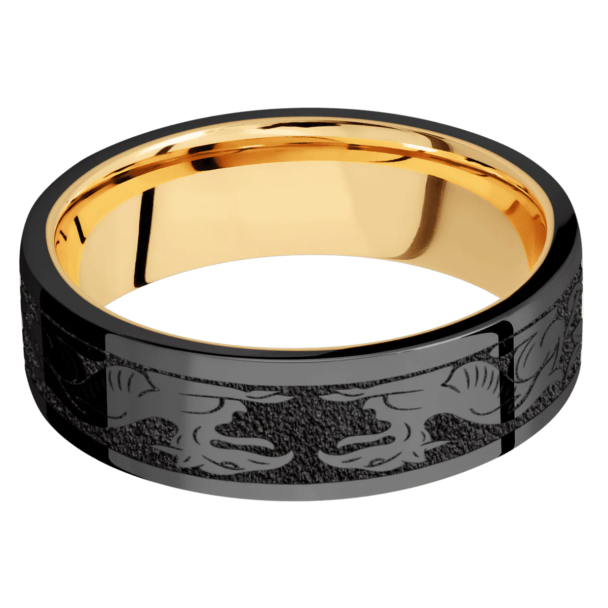 Zirconium + Polish Finish + 14K Yellow Gold - Image 3