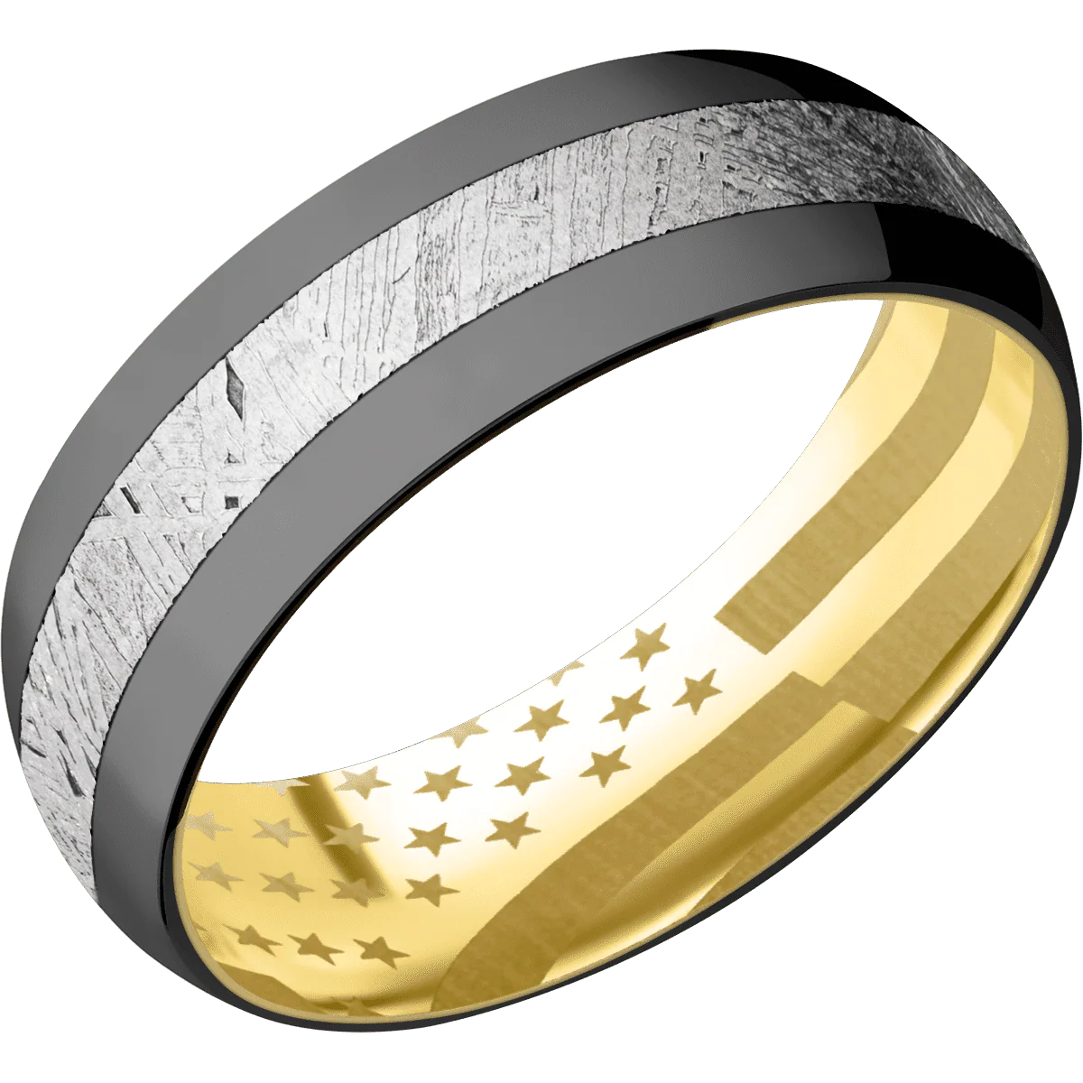Zirconium + Polish Finish + 18K Yellow Gold - Image 2