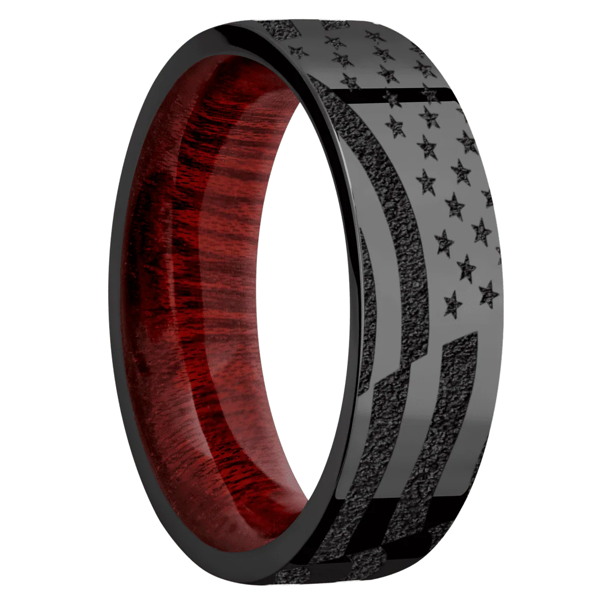 Zirconium + Polish Finish + Blood Wood
