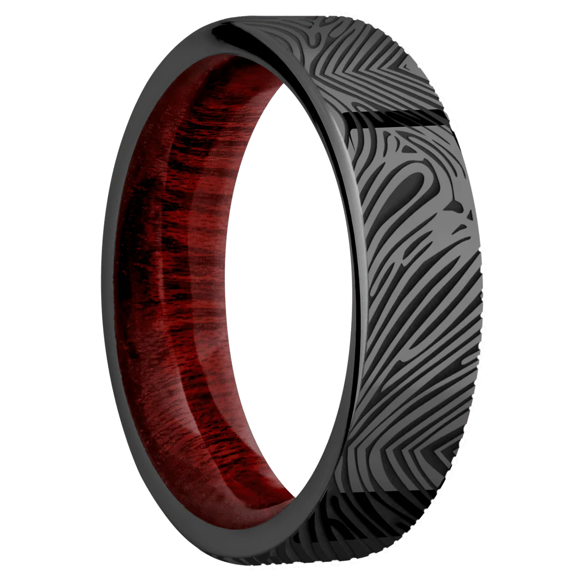Zirconium + Polish Finish + Blood Wood