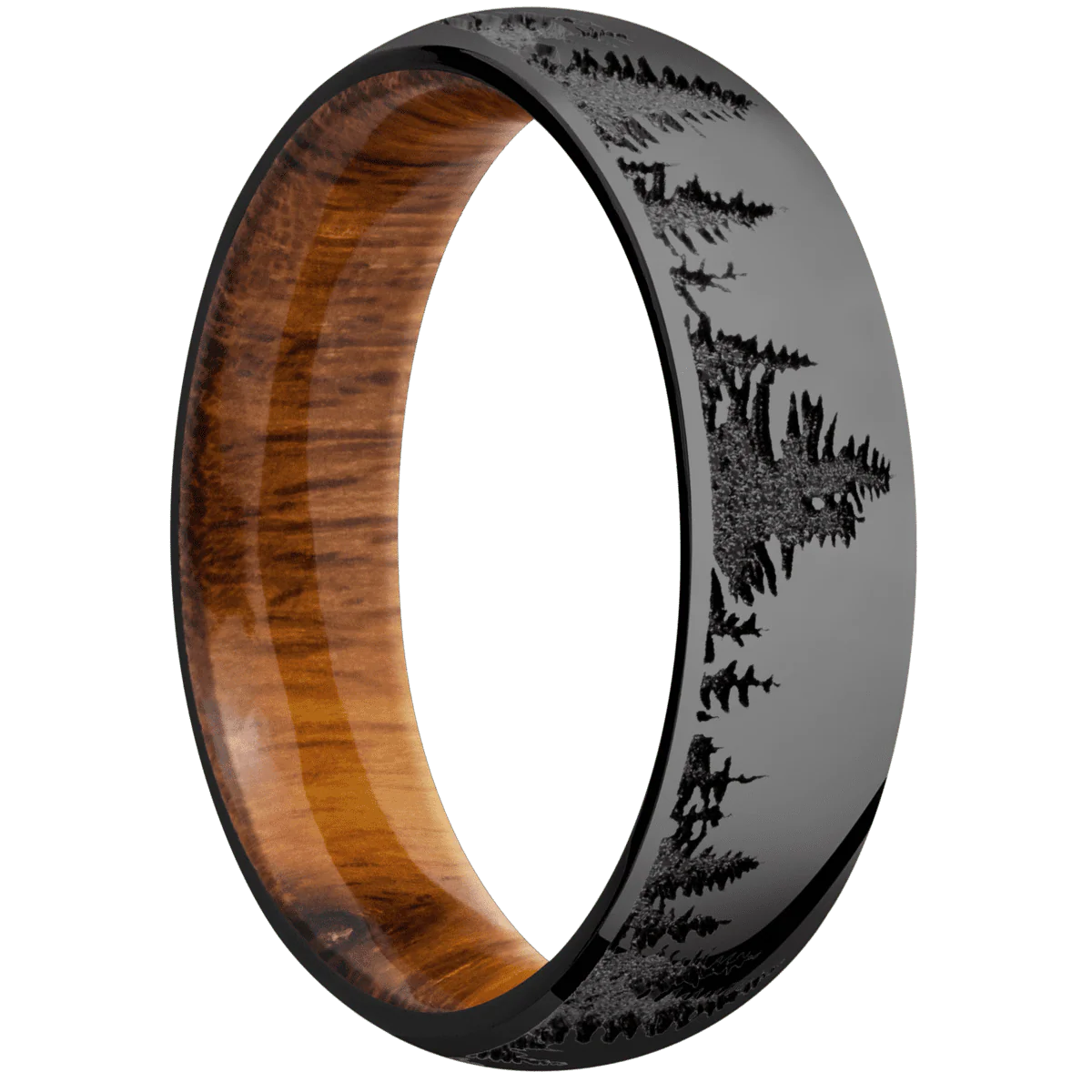 Zirconium + Polish Finish + Desert Iron Wood