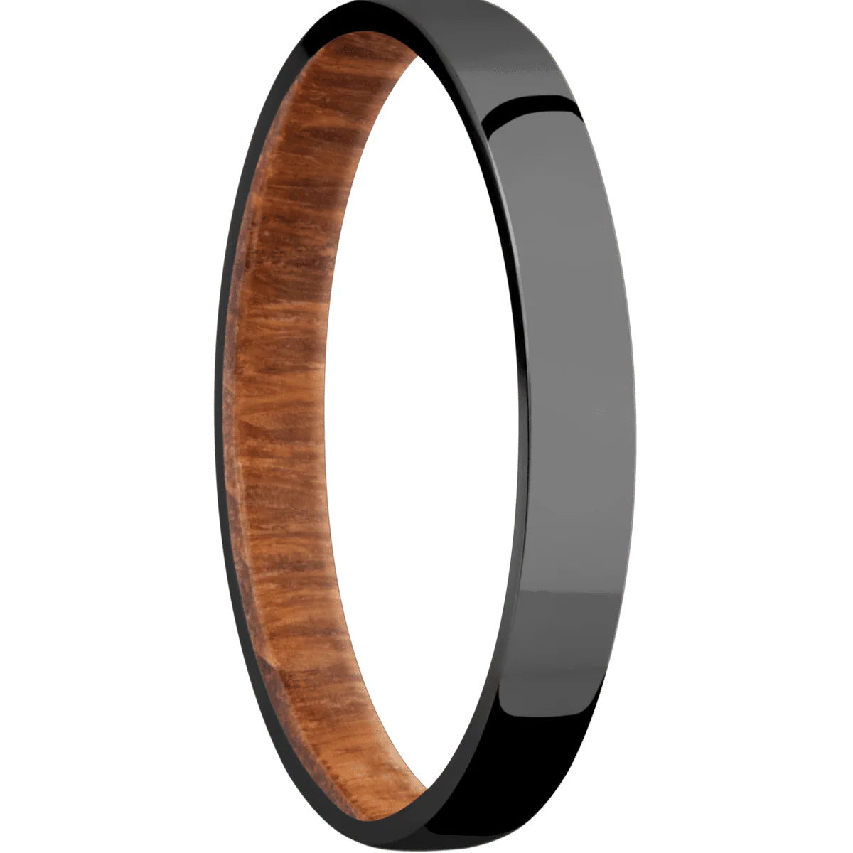 Zirconium + Polish Finish + Leopard Wood
