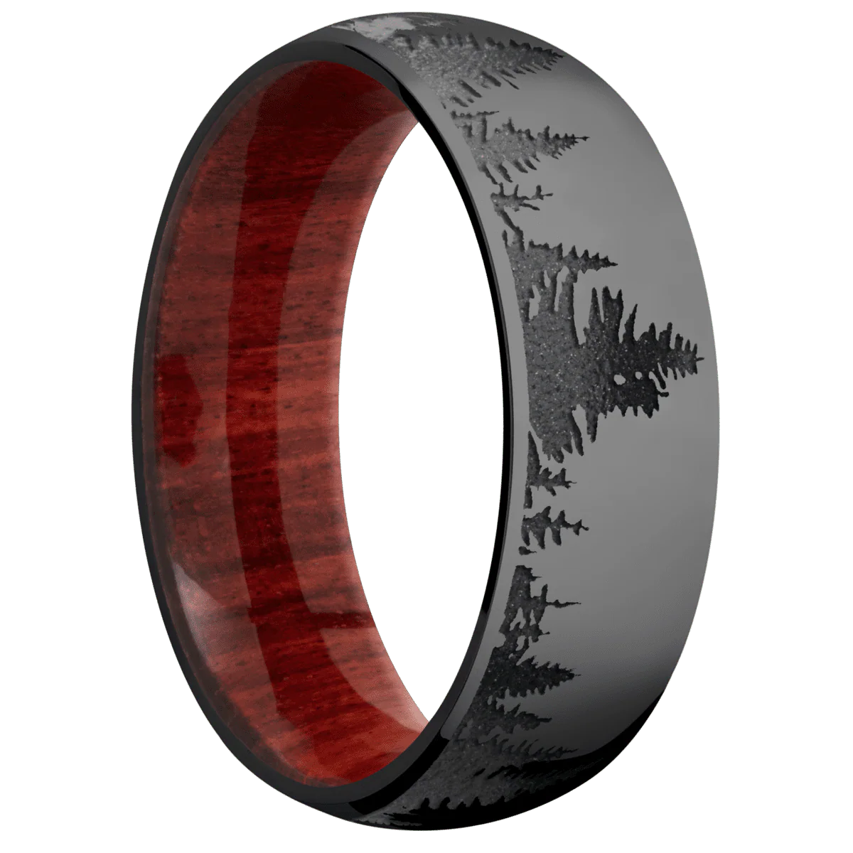 Zirconium + Polish Finish + Red Heart