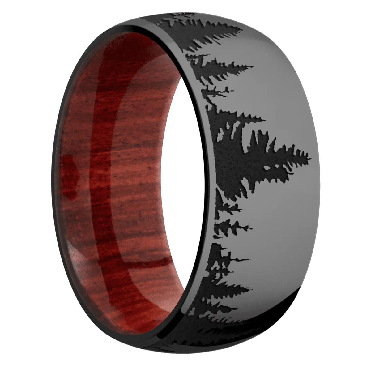 Zirconium + Polish Finish + Red Heart