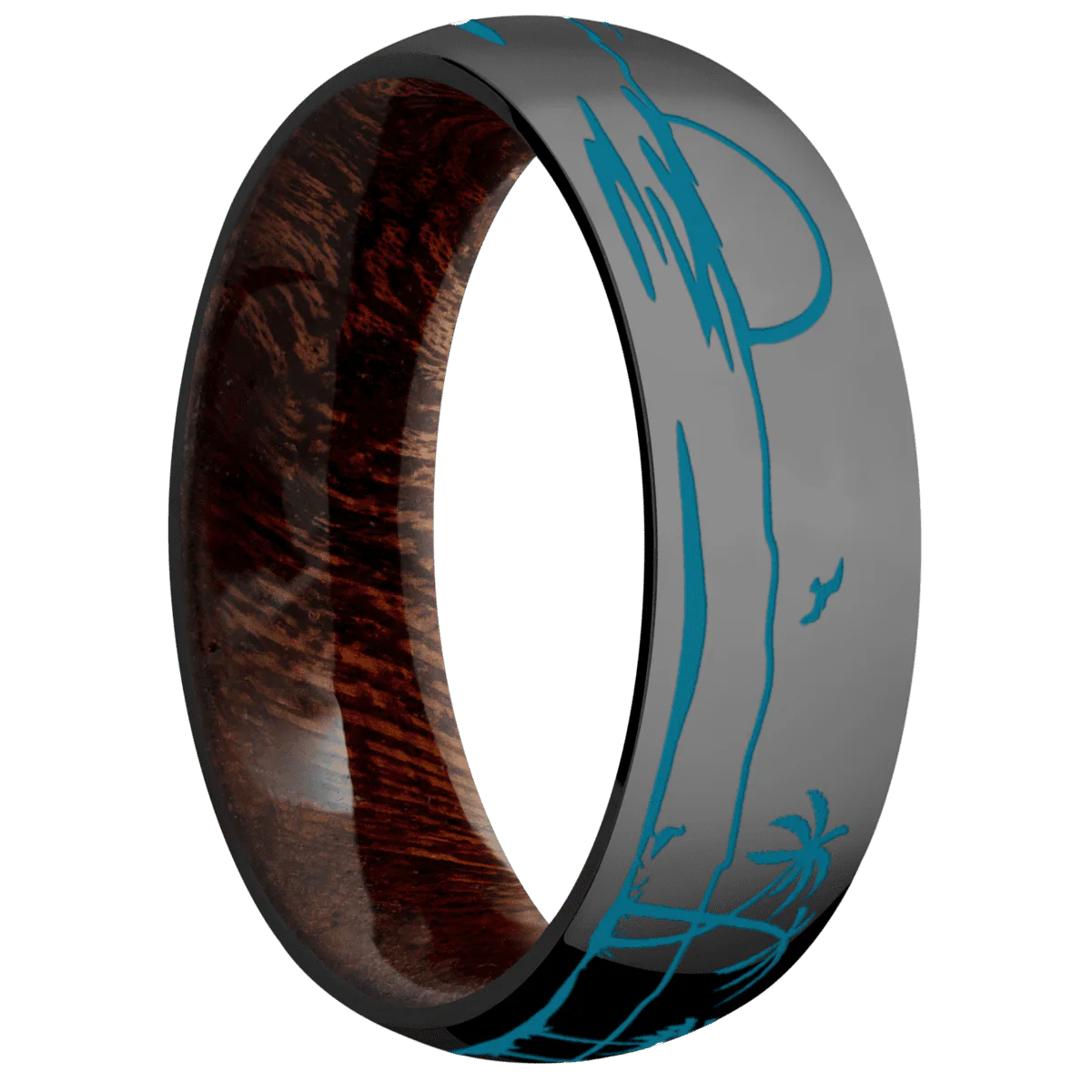 Zirconium + Polish Finish + Sapele